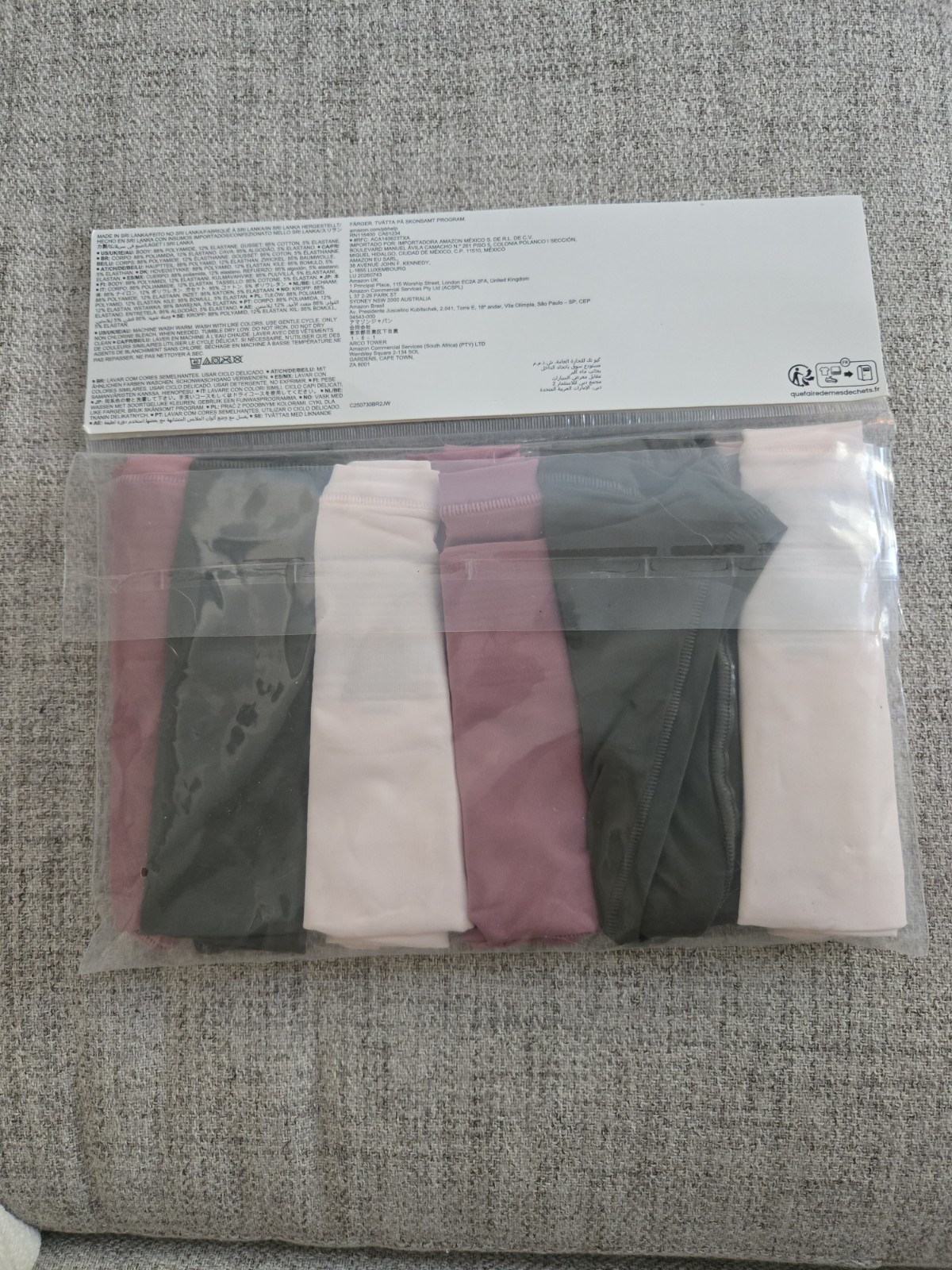 NWT Womens Amazon Essentials Medium Cotton Stretch High-Cut Bikini Panty Multipk
