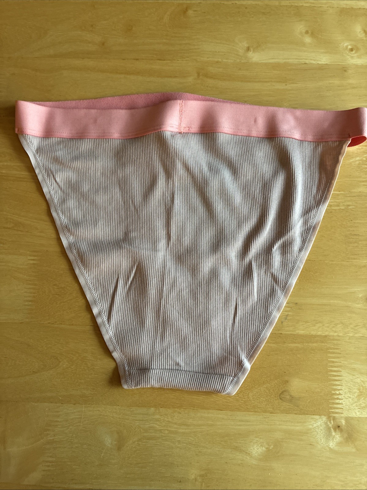 Victoria’s Secret High Leg Logo Brief Size Large NWT Tan/ Peach