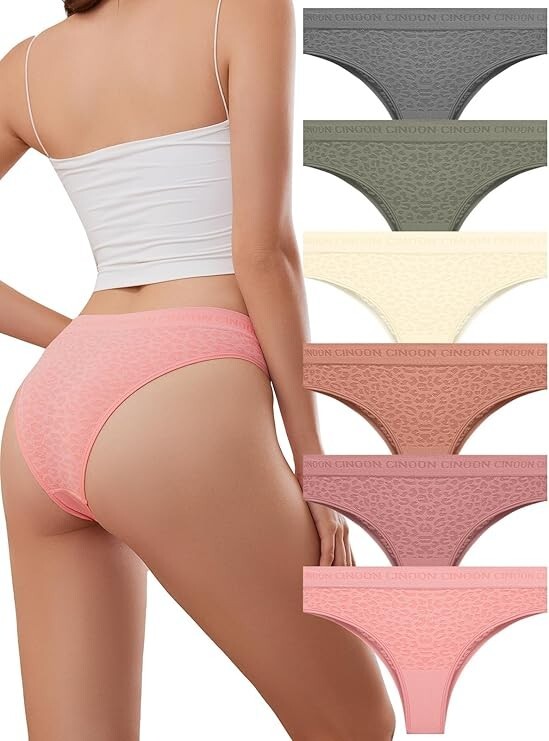 6 Pack Women’s Underwear Seamless Hipster Bikini Panties Sexy No Show – S
