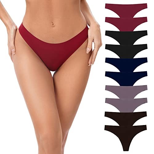 Seamless Thongs for Women No Show Underwear X-Large Multicolor-02-pack of 10