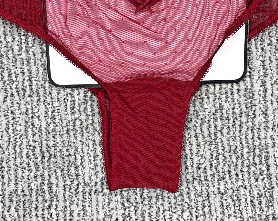 Victoria’s Secret Very Sexy NWT Large Red Strappy Cherry Hardware Cheeky Panty