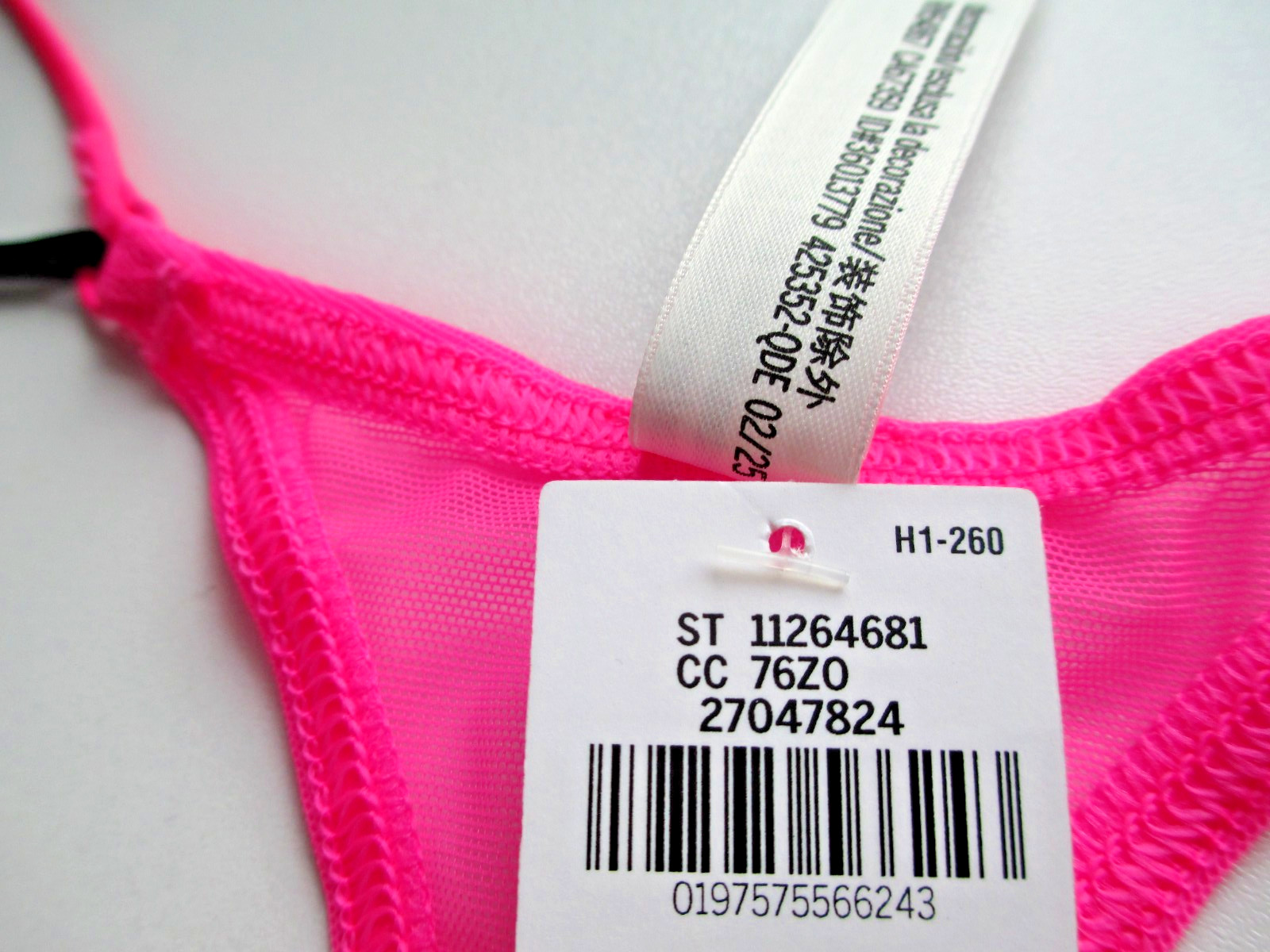 VICTORIA’S SECRET PINK Strappy Micro Thong Panty VS Pink Black Mesh S M L XL