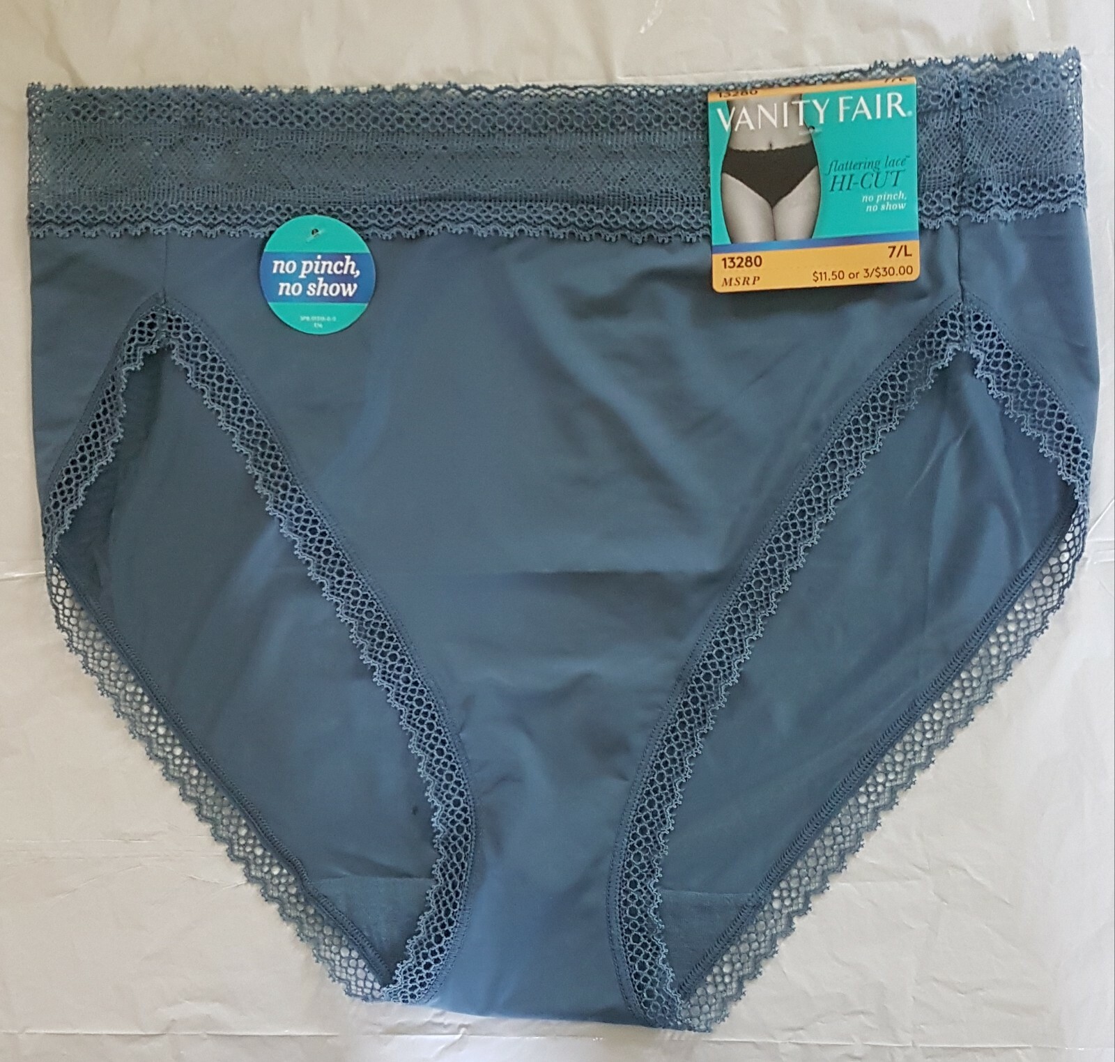 NWT Vanity Fair Flattering Lace 13280 Hi-Cut panty panties 6 M 7 L 8 XL 9 COLORS