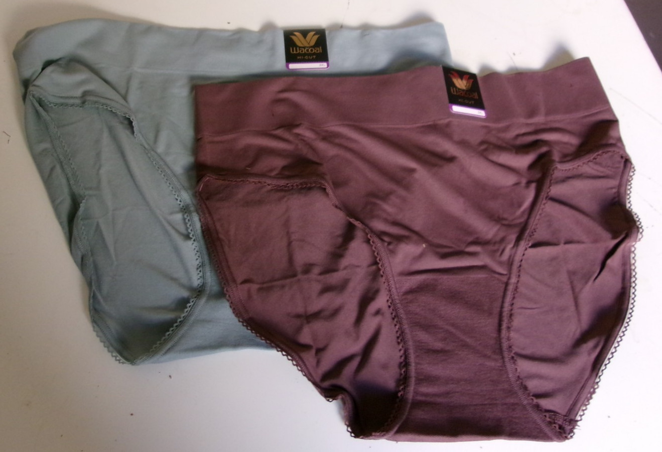 2 Wacoal Feeling Flexible Hi Cut Brief Size 2X Style 871332 Lead & Huckleberry