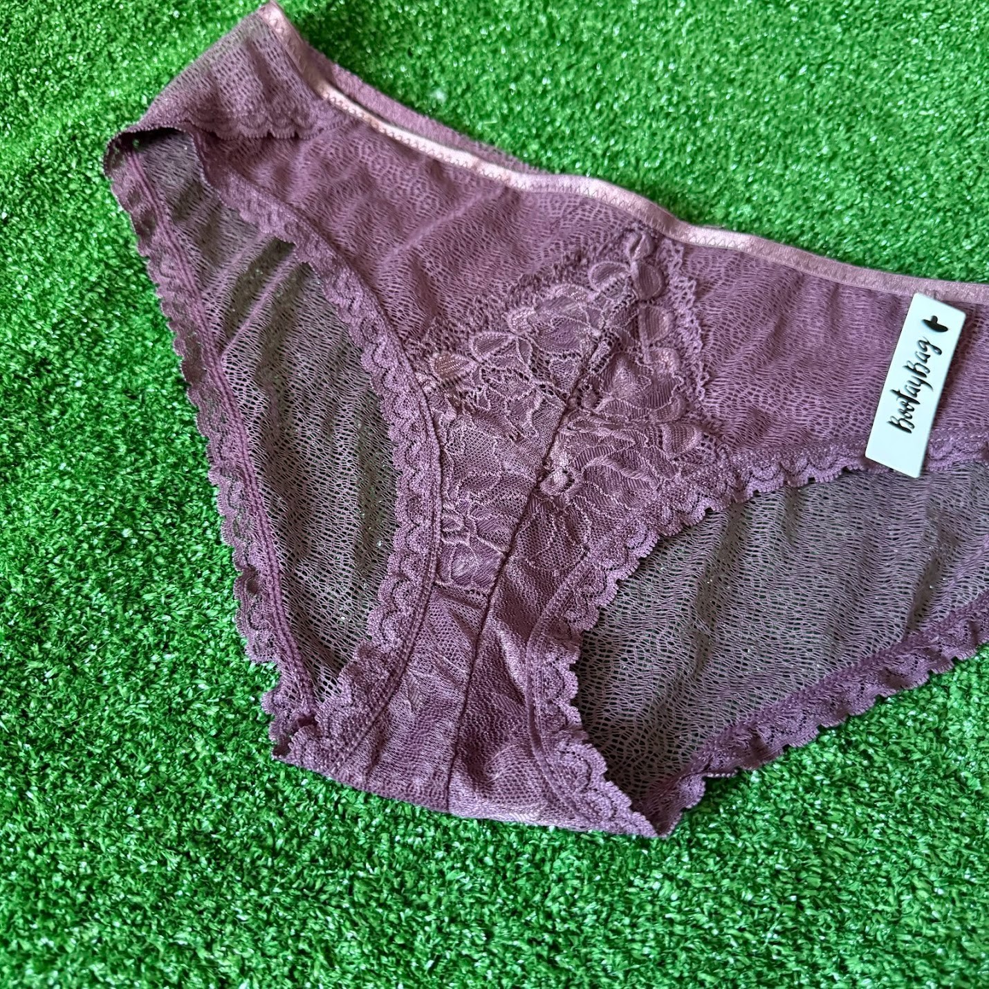 BootayBag Lightweight Burgundy Laces Bikini Panty Size L NEW