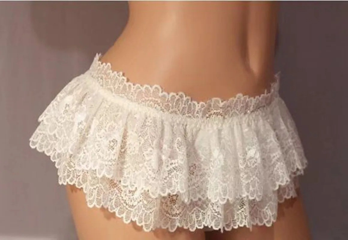 Women Lace Mini Skirt Micro High Waist Short Lingerie Underwear Panties Skirt