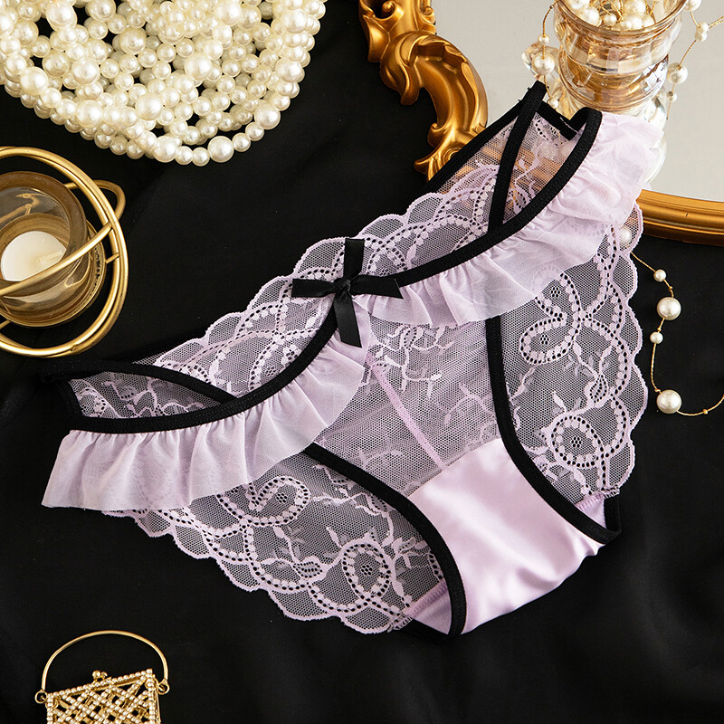 4 Pack Lot Sexy Womens See Through Sheer Panties Underwear Lace Briefs Lingeries