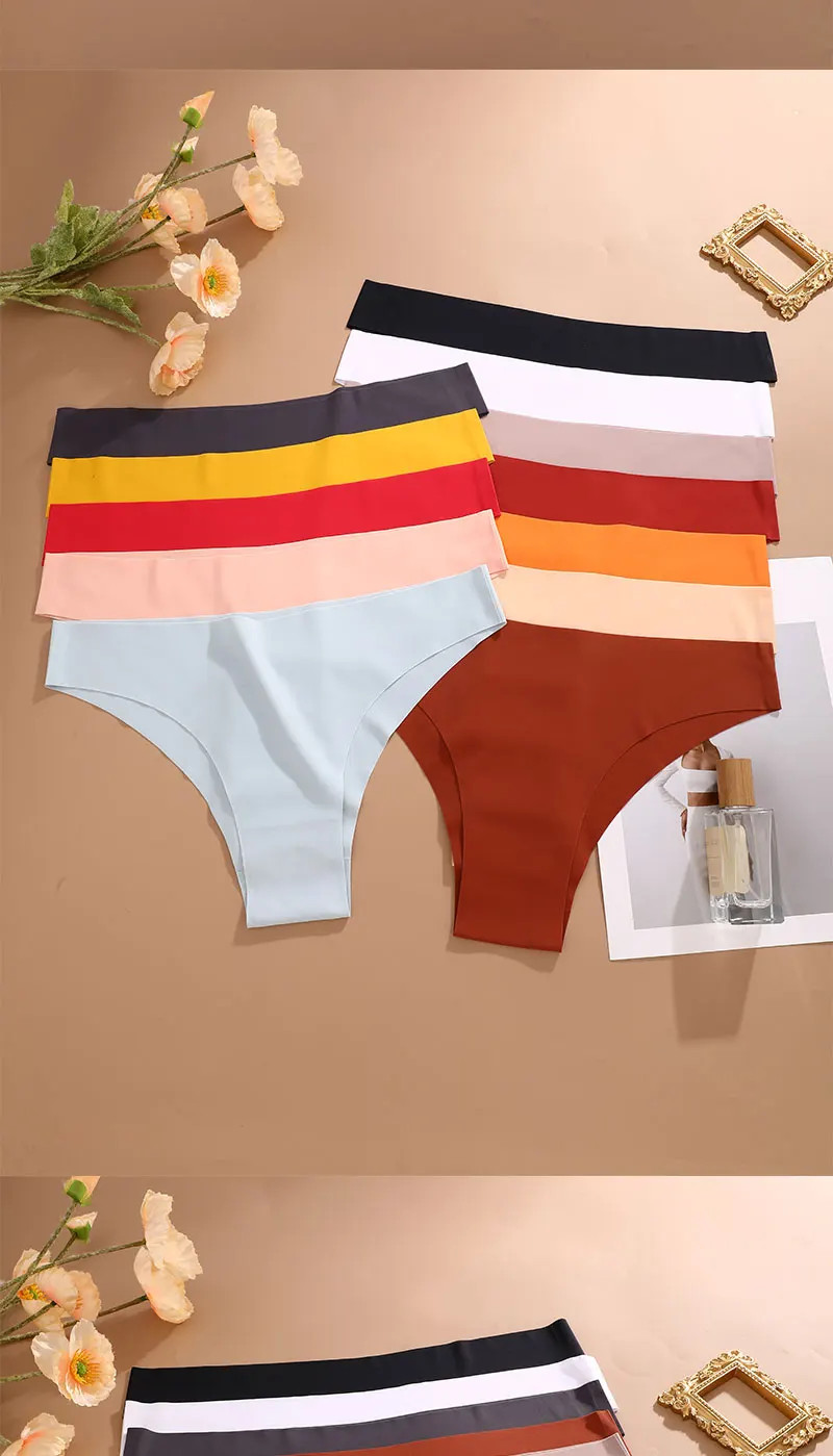 Seamless Thong Panties Women’s Low Rise Stretch Breathable Soft Underwear 8 Pcs