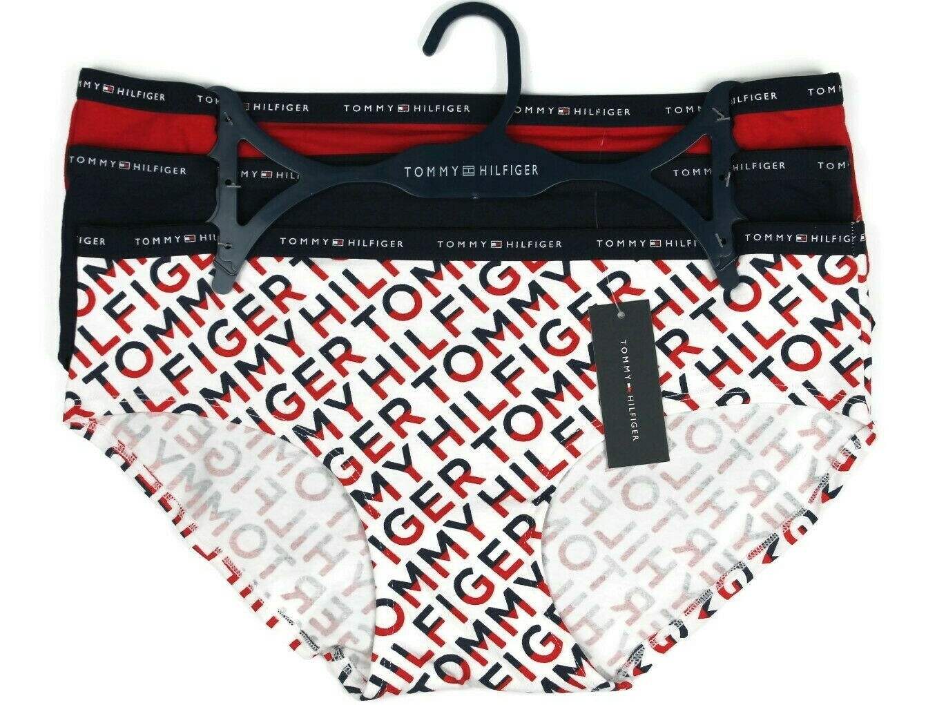 TOMMY HILFIGER WOMENS BIKINIS SEXY UNDERWEAR PANTIES RED WHITE BLUE