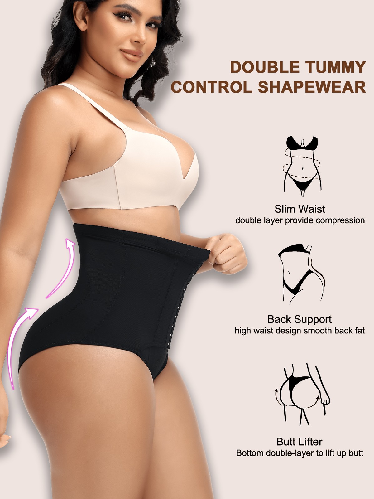 Fajas Colombianas High-Waist Tummy Control Shapewear Girdle Panties Body Shaper