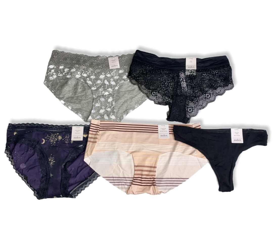 Women’s 5pk Assorted Styles & Colors Underwear – Auden – Size S (4-6) – 390