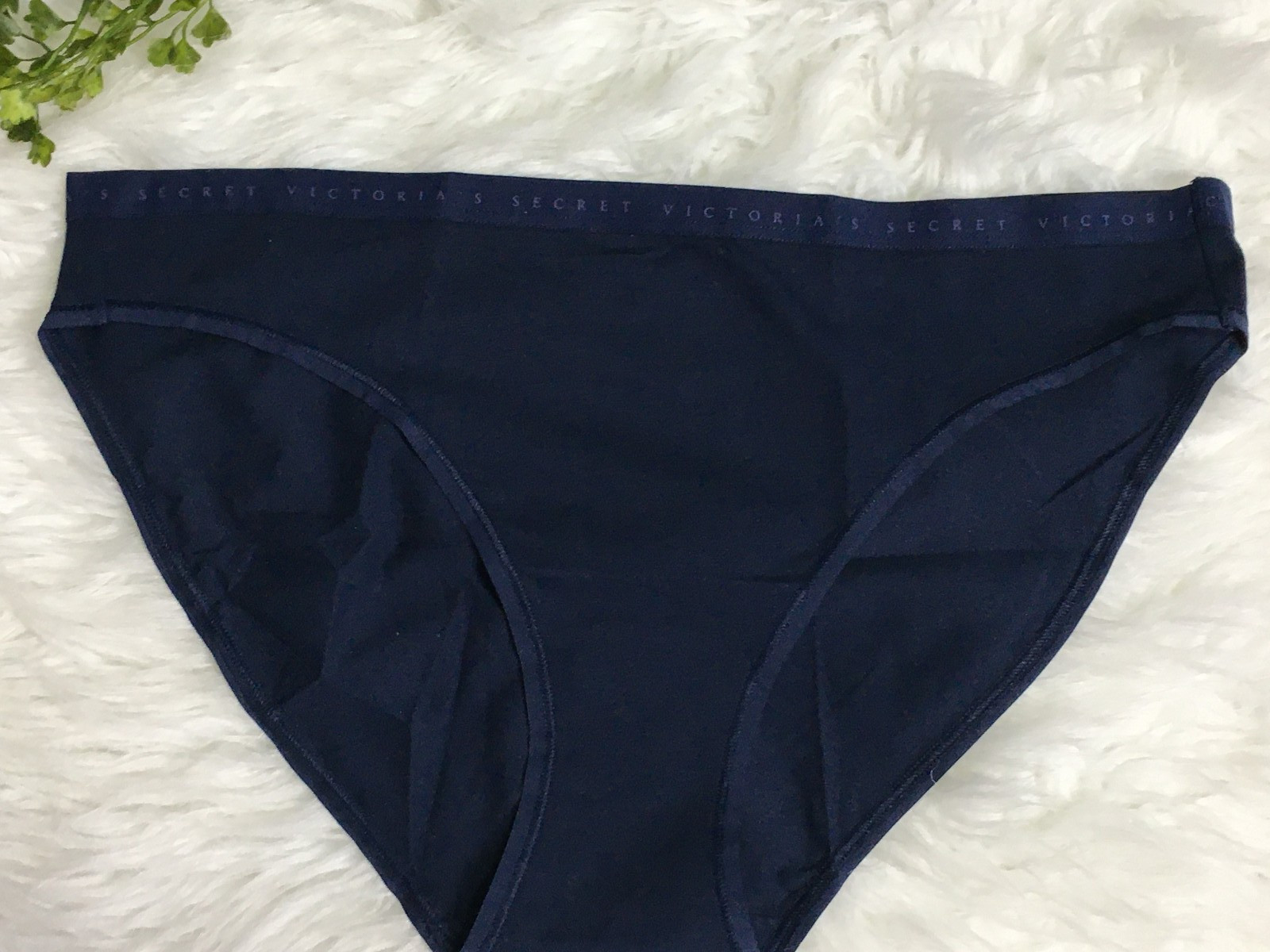 Victoria’s Secret Bikini Panties Size XL Navy Blue Logo Waistband NWT
