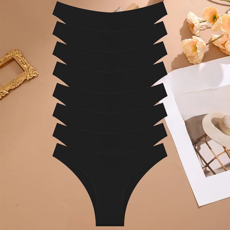 Seamless Thong Panties Women’s Low Rise Stretch Breathable Soft Underwear 8 Pcs