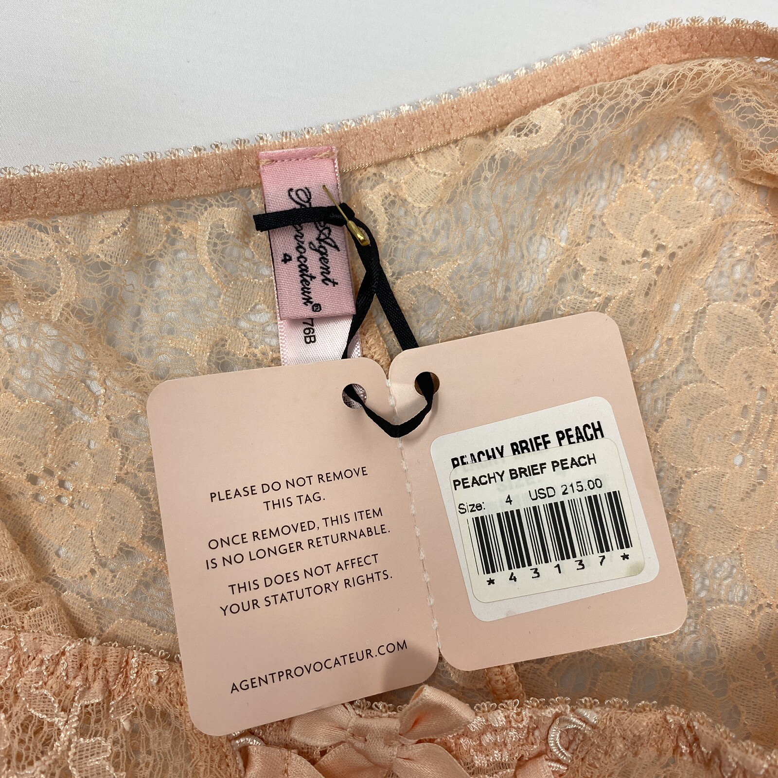 Agent Provocateur Peachy Brief AP4 Large NWT