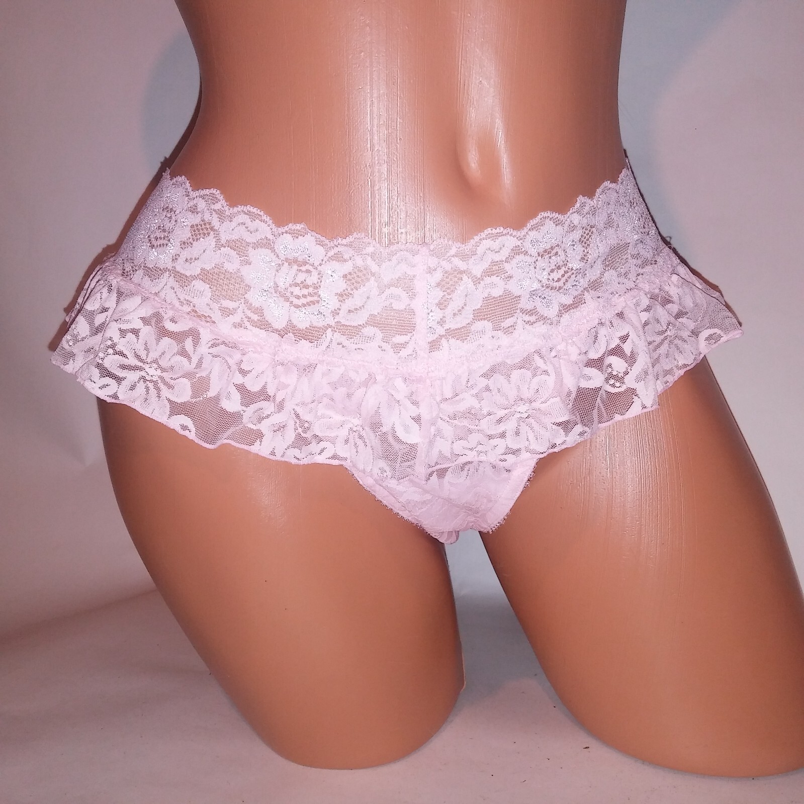 Victoria Secret Panty Thong Large Pink Lace Ruffle Sexy Little Things 2008 Colle