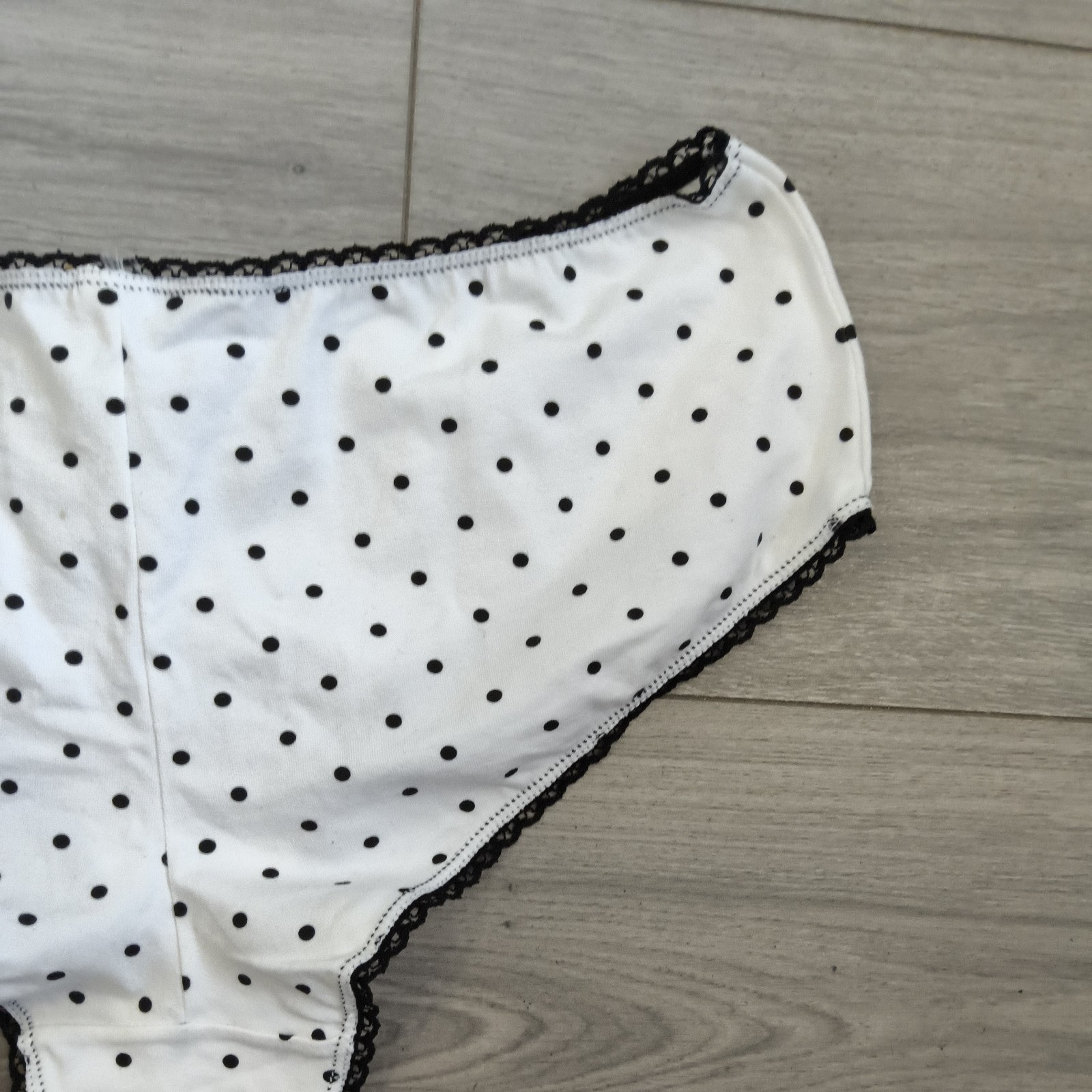 BNWT Vintage La Senza Black & White Dalmation Spot Shorts Style Panties Sz Large