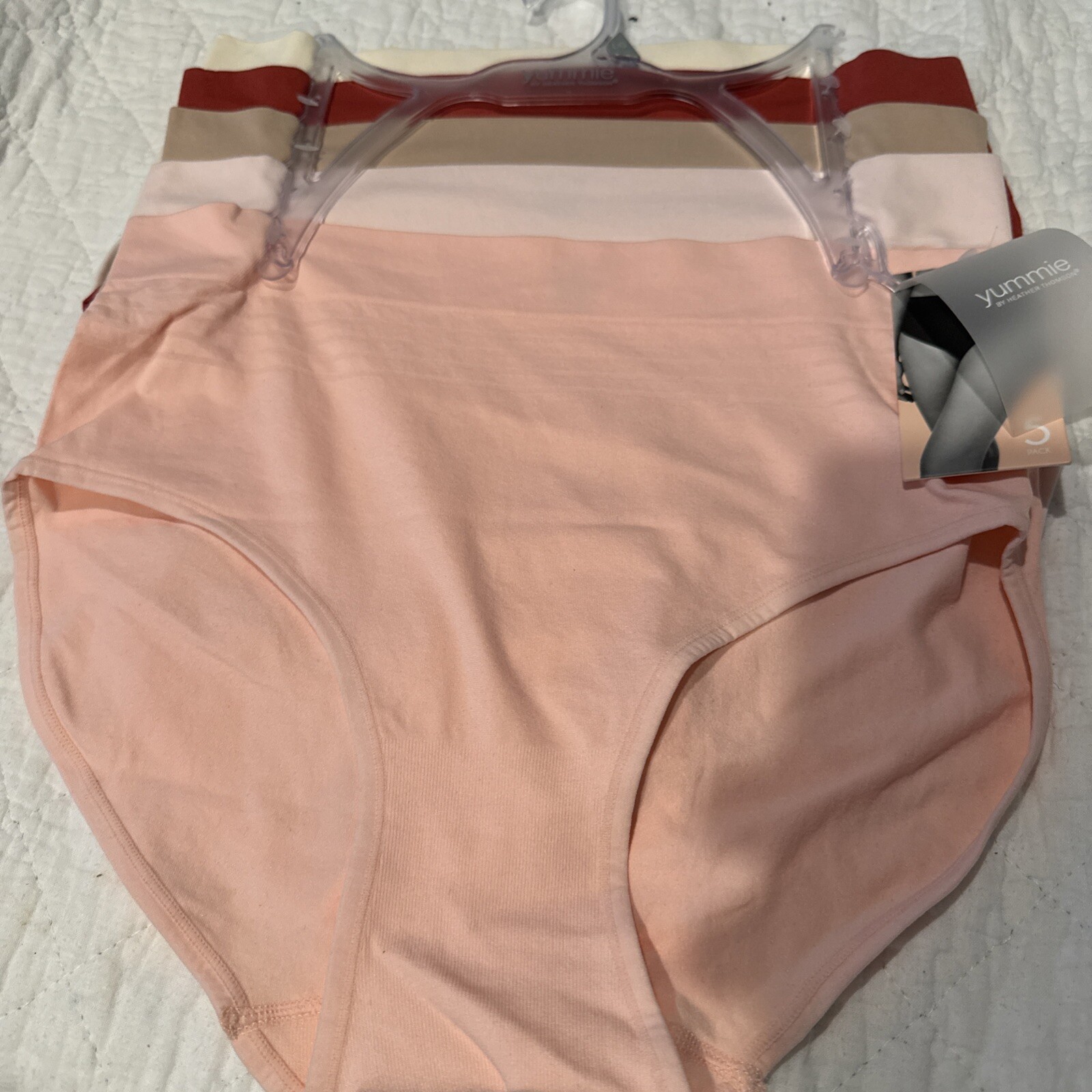 NWT Yummie Heather Thomson 5-Pk Seamless Bikini Briefs Panties Size Large