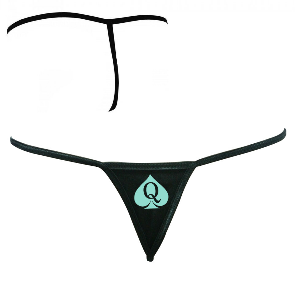 QOS BRAND BBC Black G-String – Queen of Spades Logo Hotwife Swinger Lifestyle