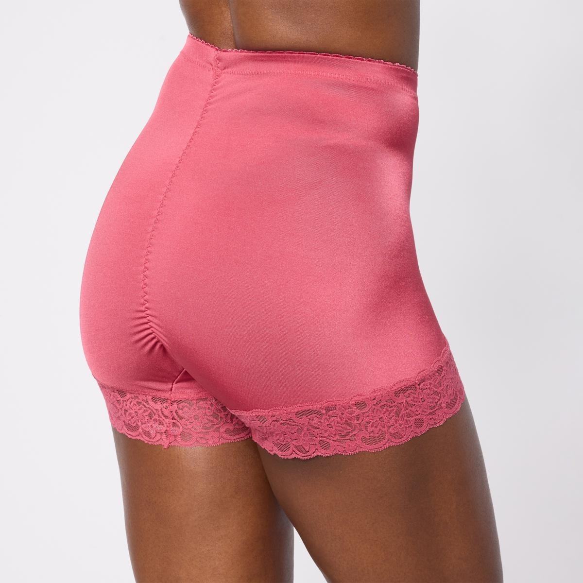 Rhonda Shear 5-pack Classic Pin-Up Panty with Lace Detail Sienna/Pink Sz L New