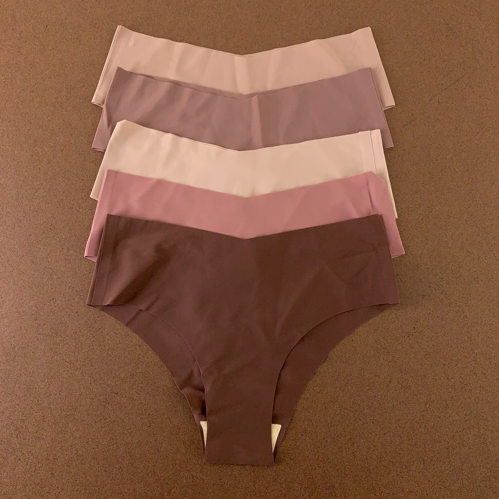 Shein Women’s Small US 4 Multicolor Seamless Lightweight Brief Panty 5 Pack NWT