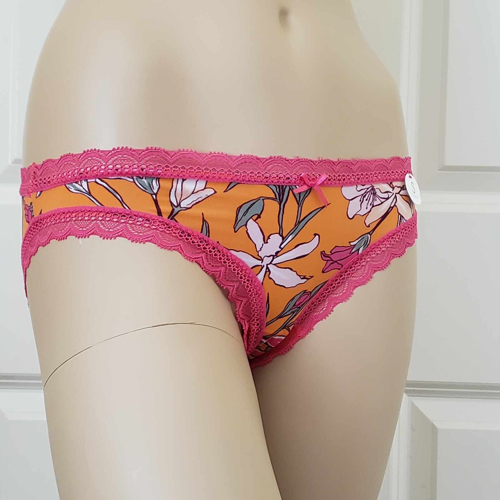 Women’s Cotton On Smooth Lace Trim Bikini Panty S Orange Pink