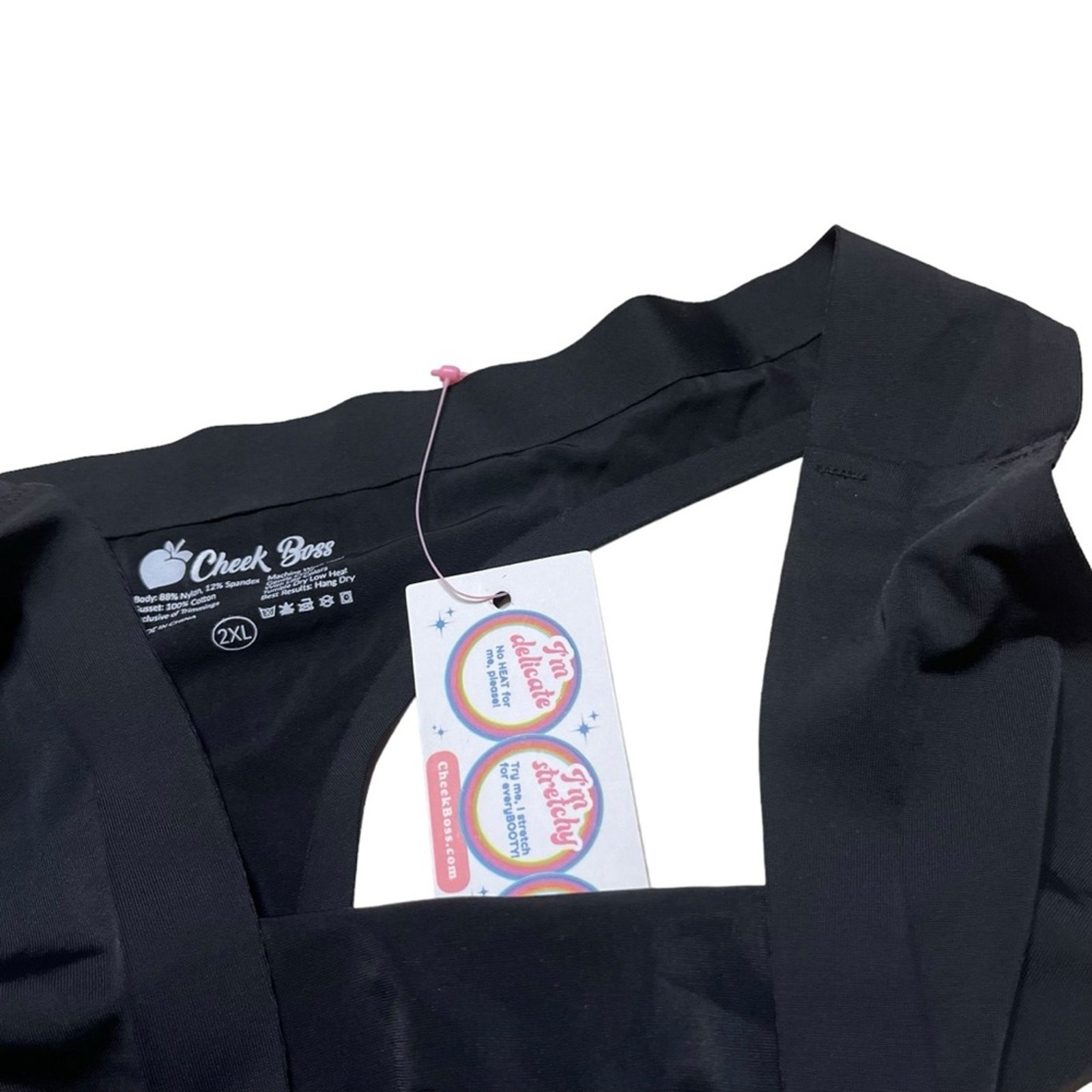 Cheek Boss Thong Black Size 2XL
