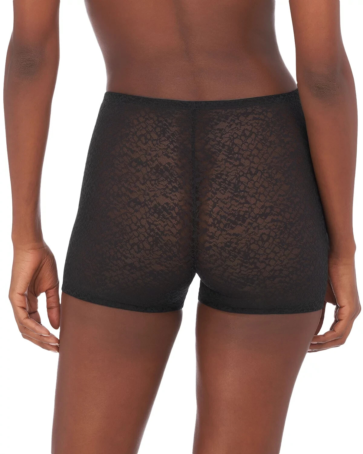 Natori L128514 Womens Black Lace Pretty Smooth Boxers Shortlette Size L