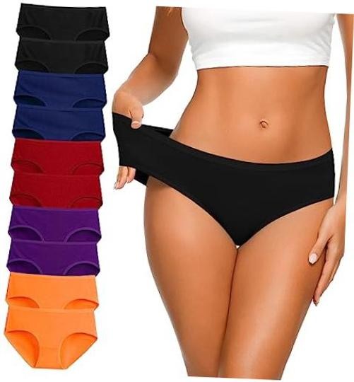 Women’s Cotton Bikini Panties,High-Cut Full XX-Large Multicoloured G – 10 Pack