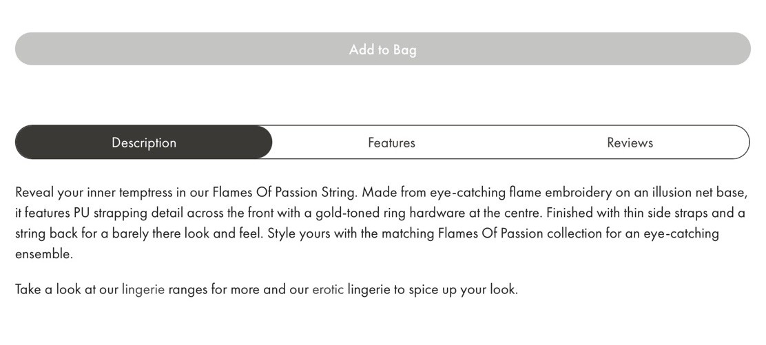 Ann Summers – FLAMES OF PASSION – String Size 18 – New With Tags