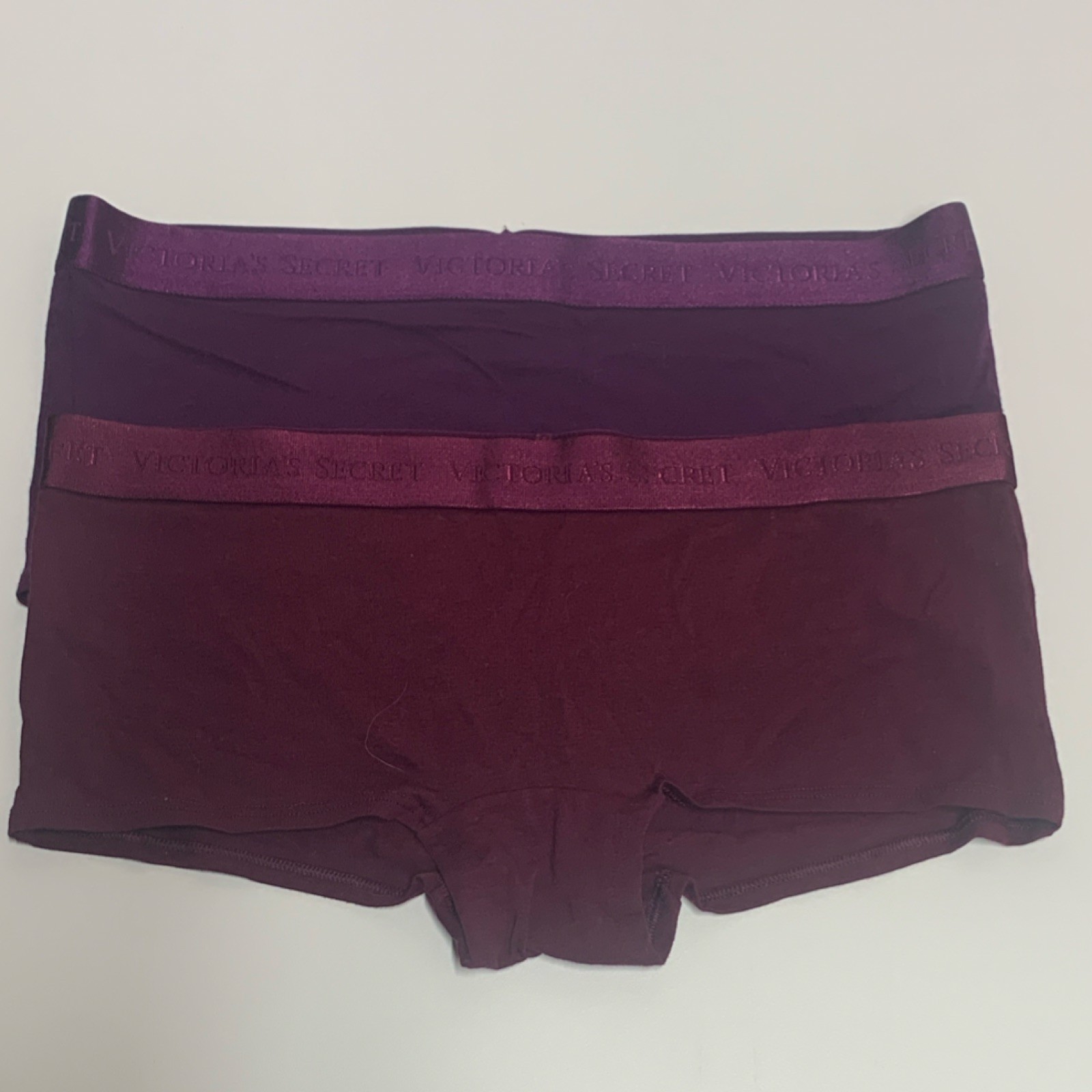 Victoria’s Secret Boyshort Panties 2 Pack Cotton Blend Purple Burgundy M