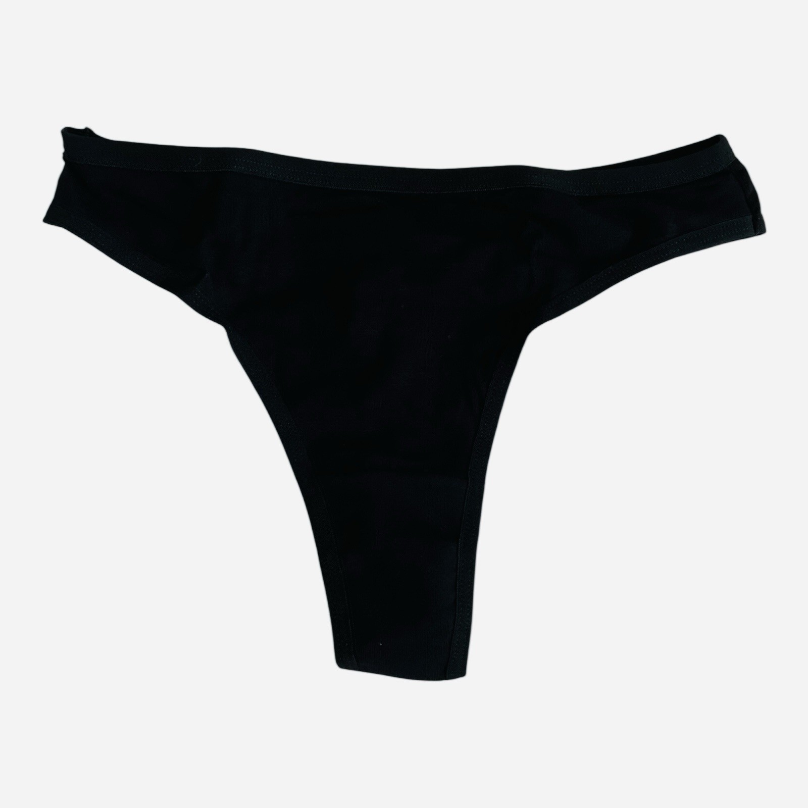 Anzermix Black Cotton Blend 6 Pack Basic Thong Underwear Womens Size Large NEW