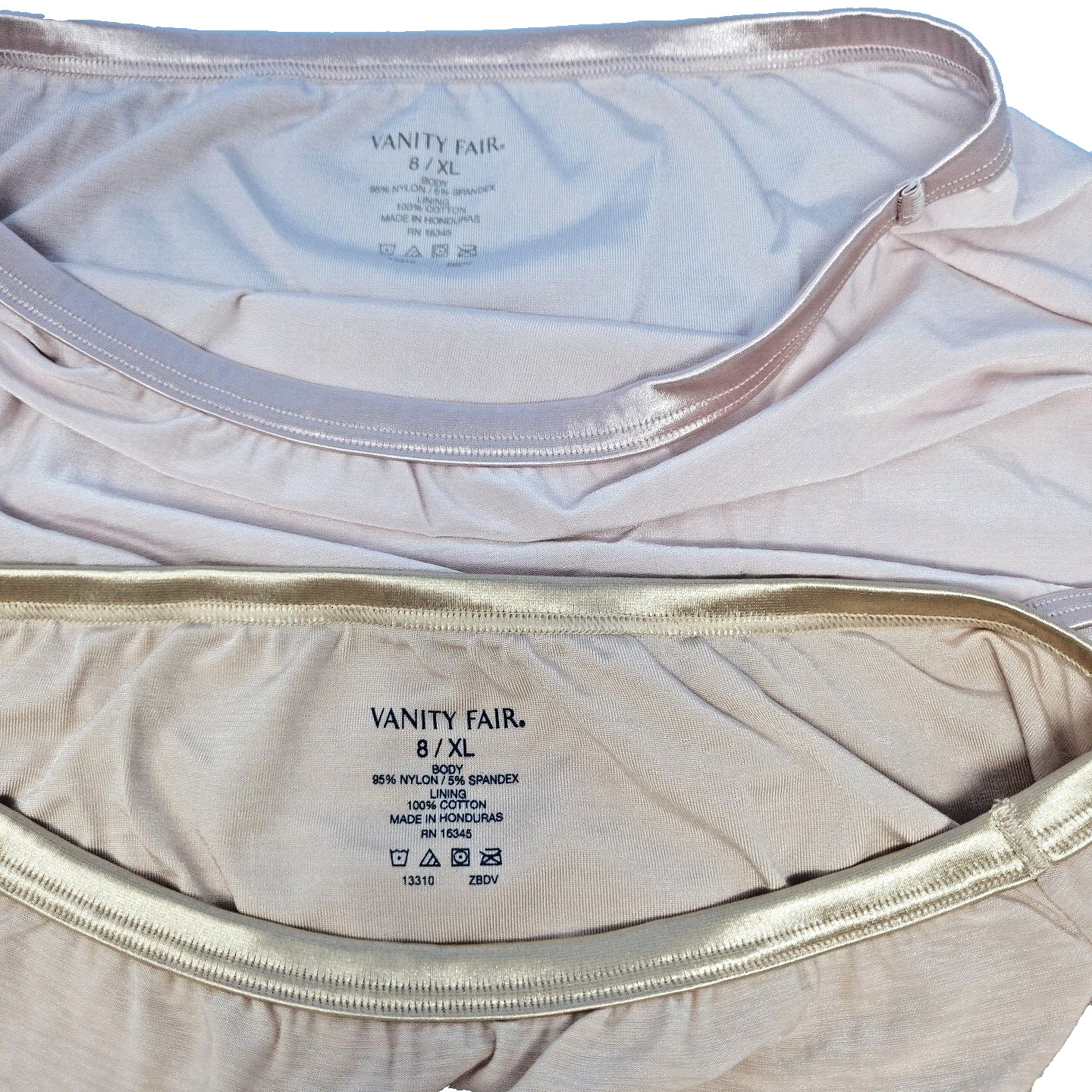 2PK Vanity Fair Womens BRIEFS Underwear Size 8 XL Pink & Beige 13310