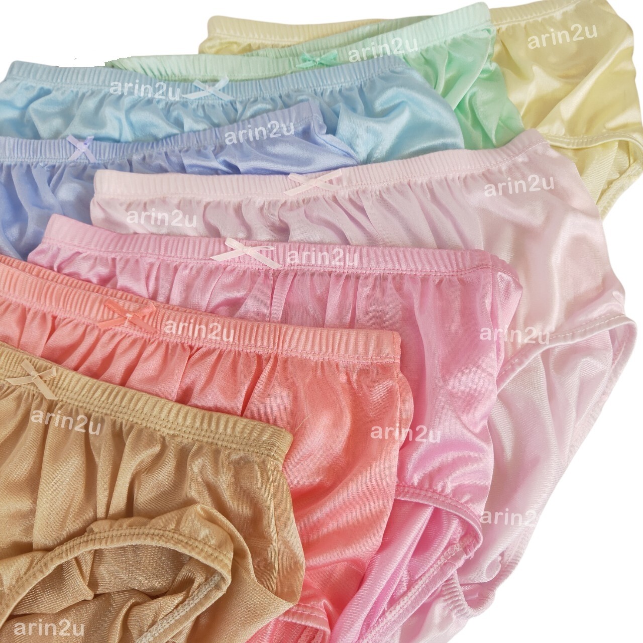 12 Pcs High Waist Silky Nylon Underwear Plus Size 2XL Vintage Panties Briefs Bre