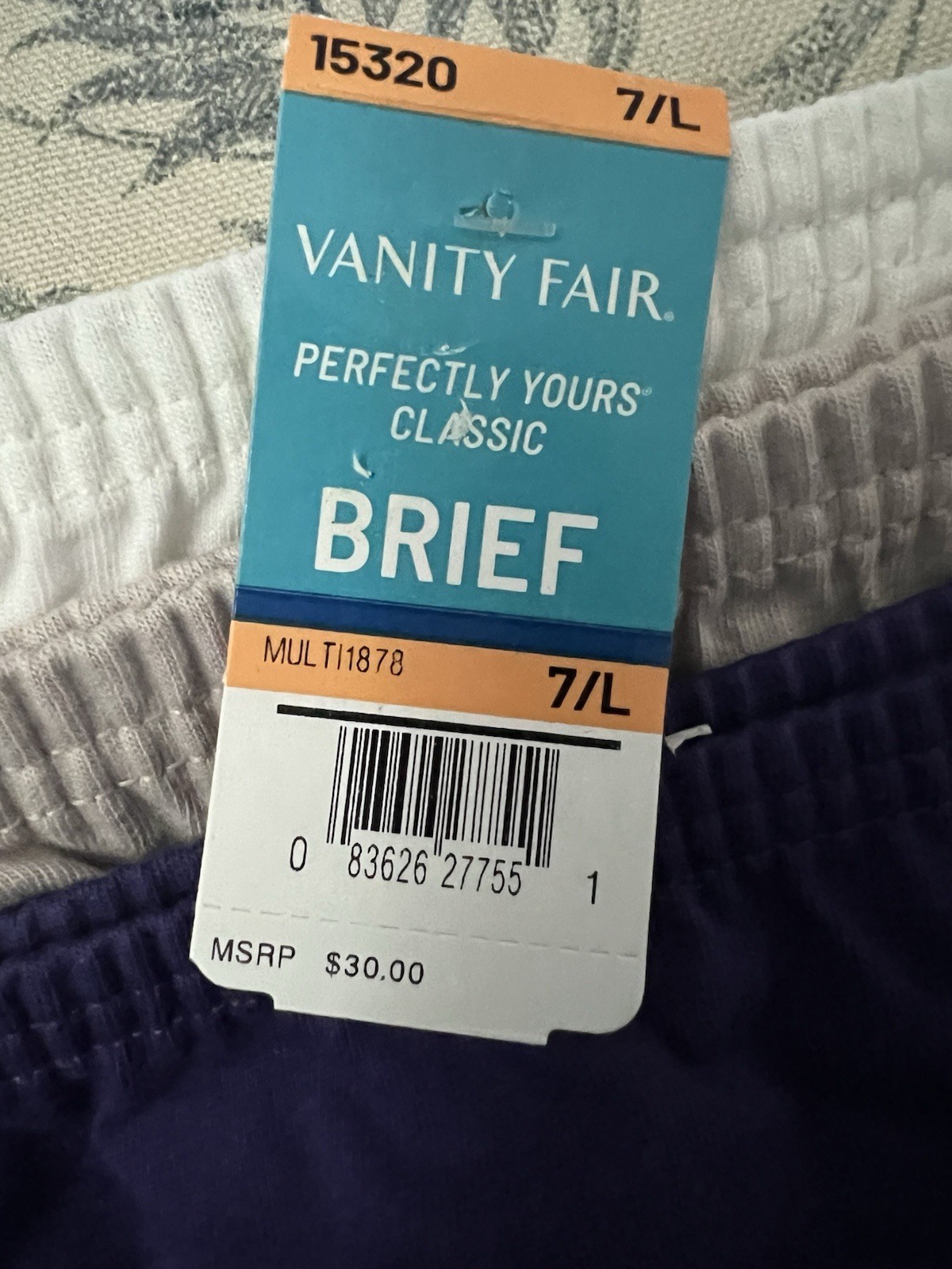 NEW! Women’s 3/Pk Vanity Fair Perfectly Yours Classic Cotton Brief 15320 Sz 7/L