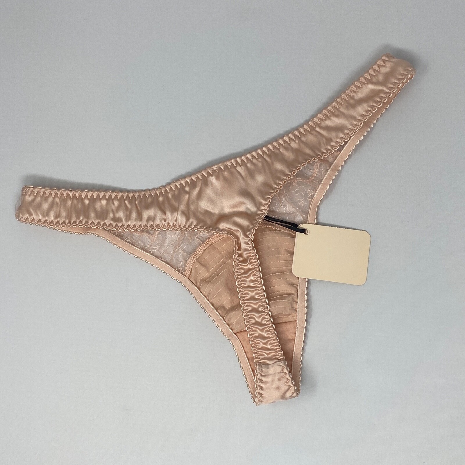 Agent Provocateur Helene Blush Silk Thong AP3 Medium NWT $145