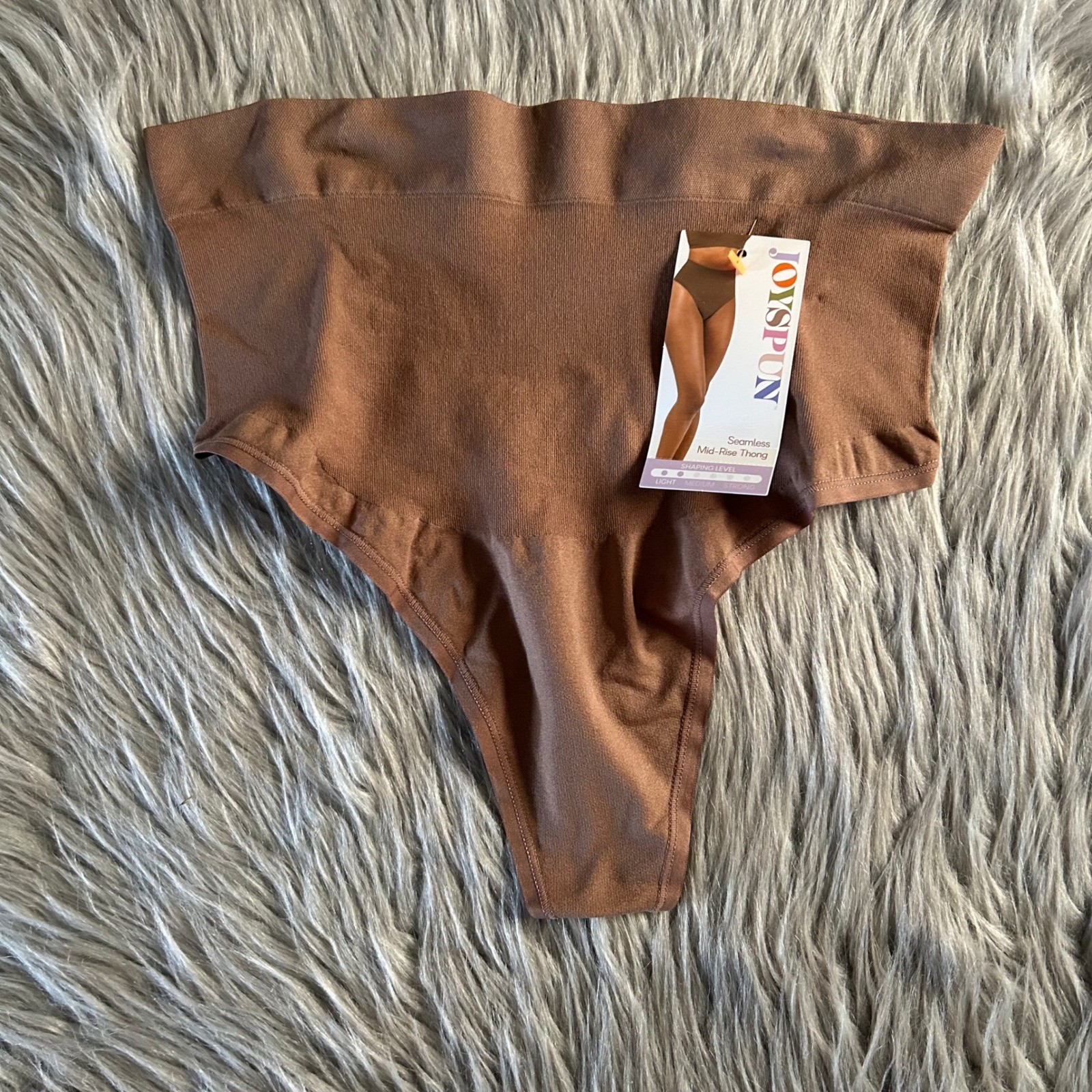Joyspun Seamless Mid-Rise Thong Women’s Size XL (16-18) Brown Shapewear Shaping