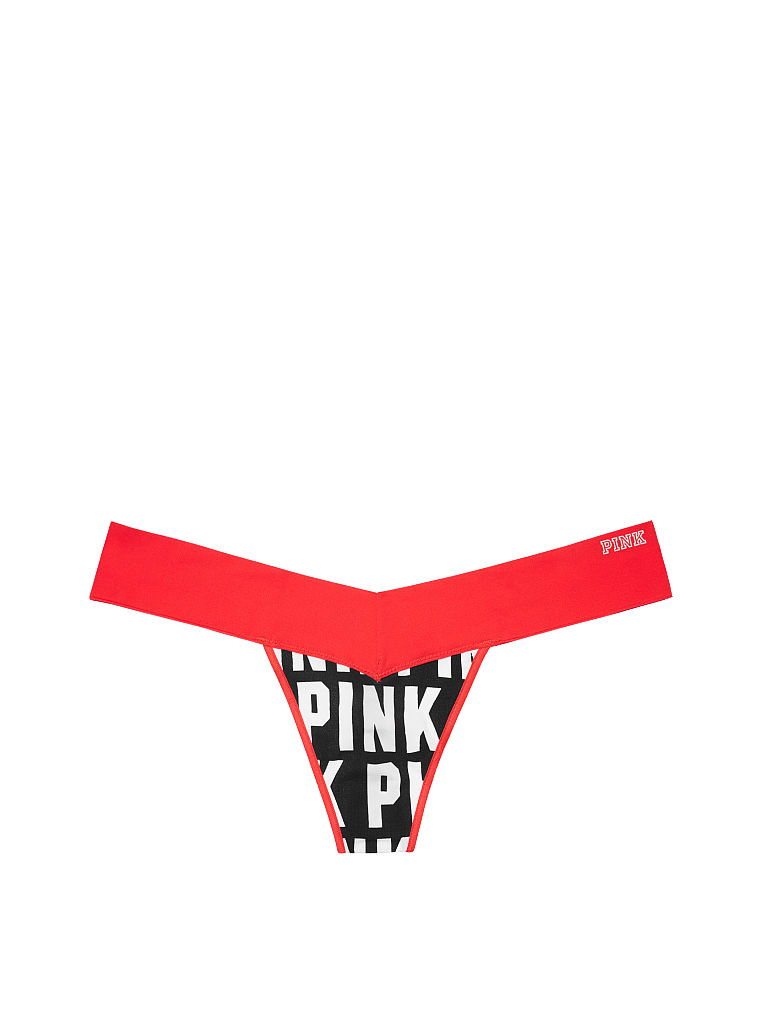 Victoria’s Secret PINK Seamless Thong Panty Red Black PINK Print