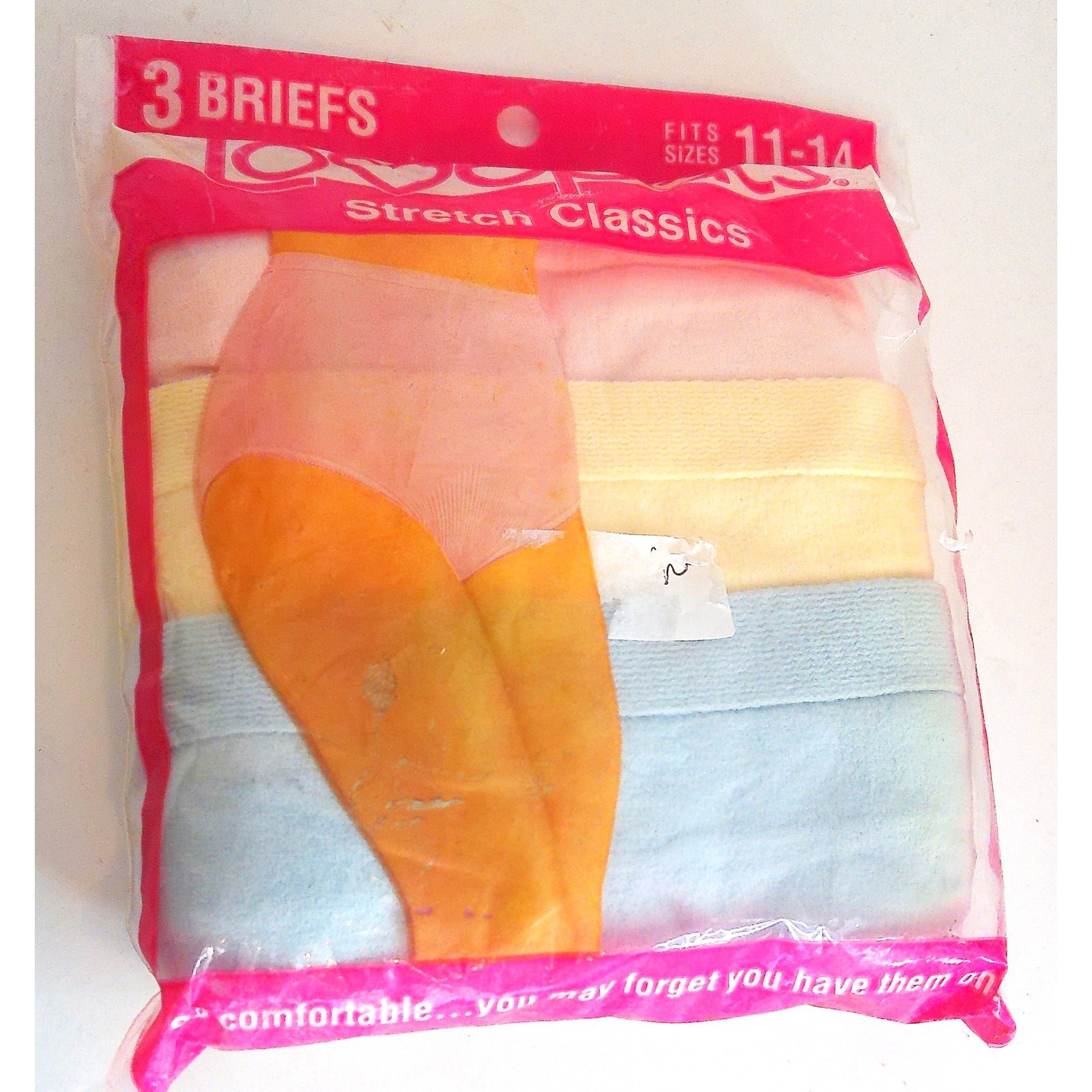 Vtg LovePats Stretch Classics Brief Panties Terry Seamless Size 11-14 New 3 Pack