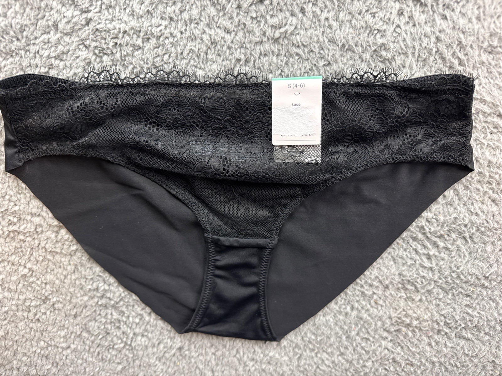 5x Auden Womens Small 4/6 Black Lace Bikini Underwear Panties