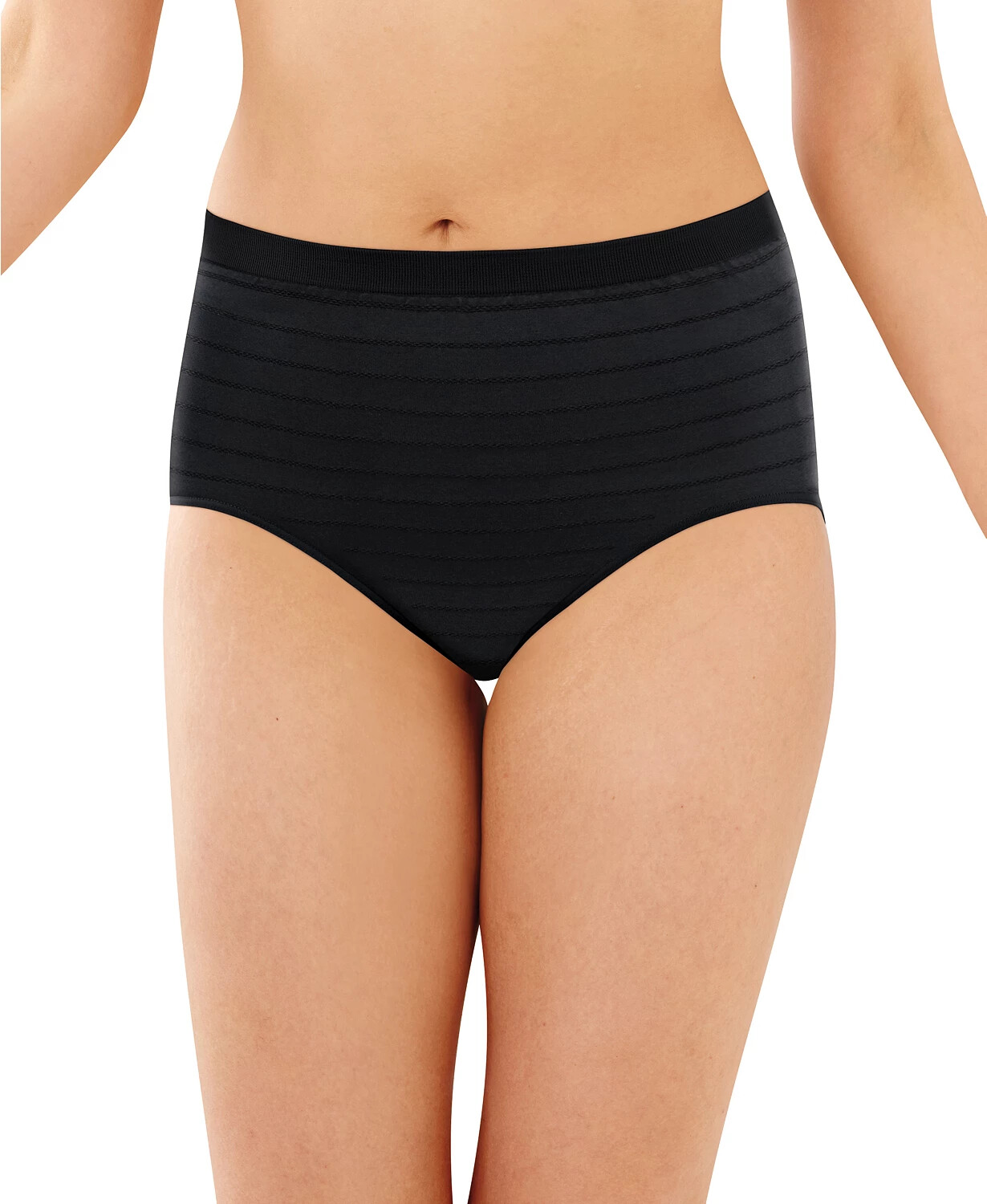 Bali Comfort Revolution Microfiber Brief Underwear 803J – Black Stripe (8/9) –