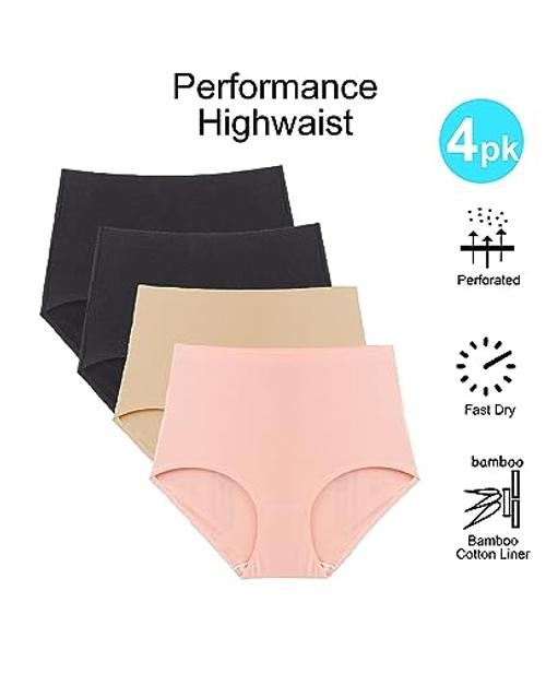Seamless Laser Cut 5X-Large Plus Performance Mesh High-waist – 4pack