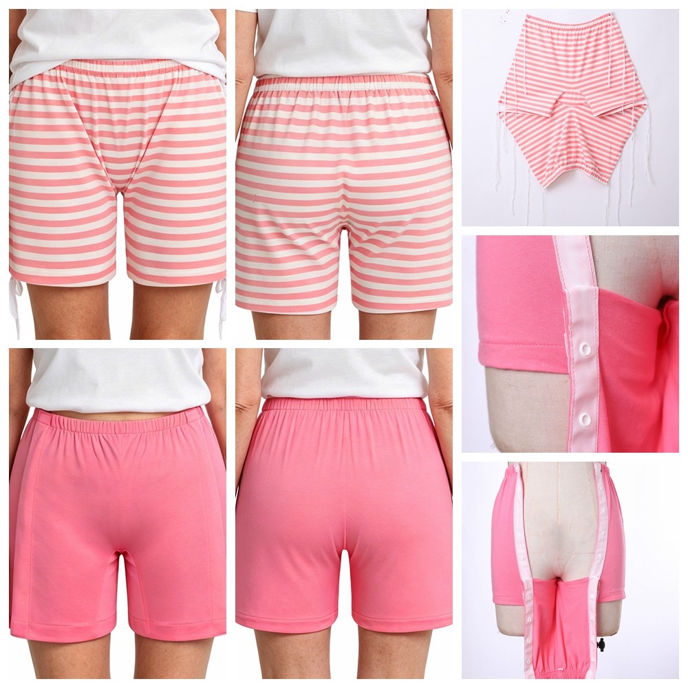Women Lingerie Roomy Underwear Protective Briefs Side Press Button Easy-to-wear