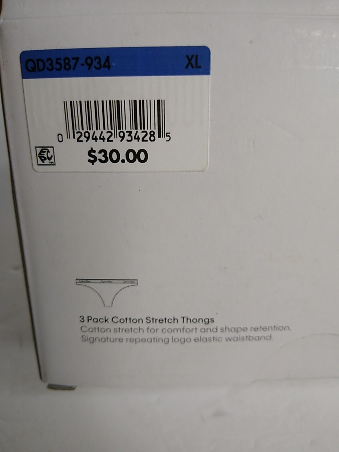 NEW Calvin Klein Women’s 3-Pack Carousel Logo Cotton Thong Panties Size X-Large