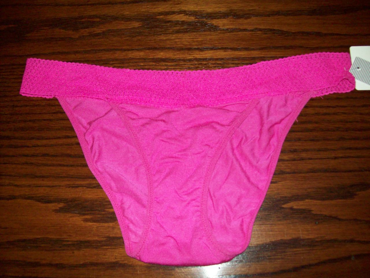 NWT SPLENDID BIKINI PANTIES MODAL WIDE LACE WAISTBAND 4107SWF FUCHSIA