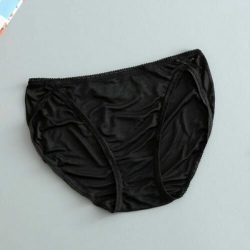 2 Pairs Women Underwear Brief Panties Soft Silk High Cut Cozy Thin Underpants A+