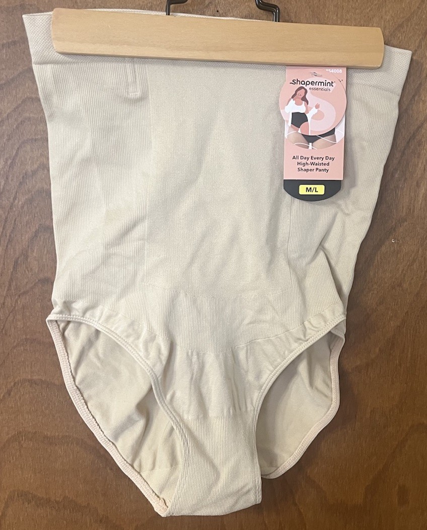 Shapermint Essentials Women’s M/L High-Waisted Shaper Panty 54008 Beige NWT