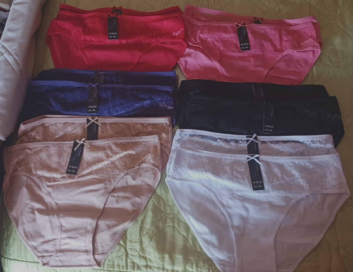 12 PACK SZ X-LRG VISION INTIMATE WOMEN’S PANTIES,UNDERWEAR: 6 DIFFERENT COLORS