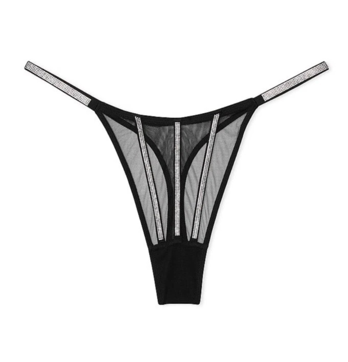 Victoria’s Secret Very Sexy Sheer Shine Thong Panty – Black – Size M – 11245238