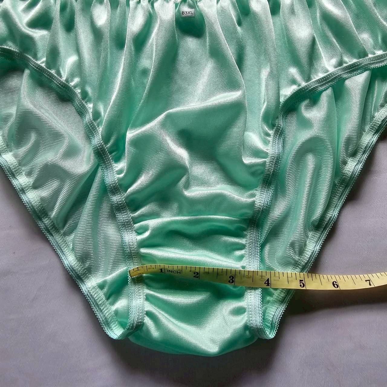 3 Bikini Soft Underwear Nylon Women Man Plus size Panties Breathable /Green/3XL