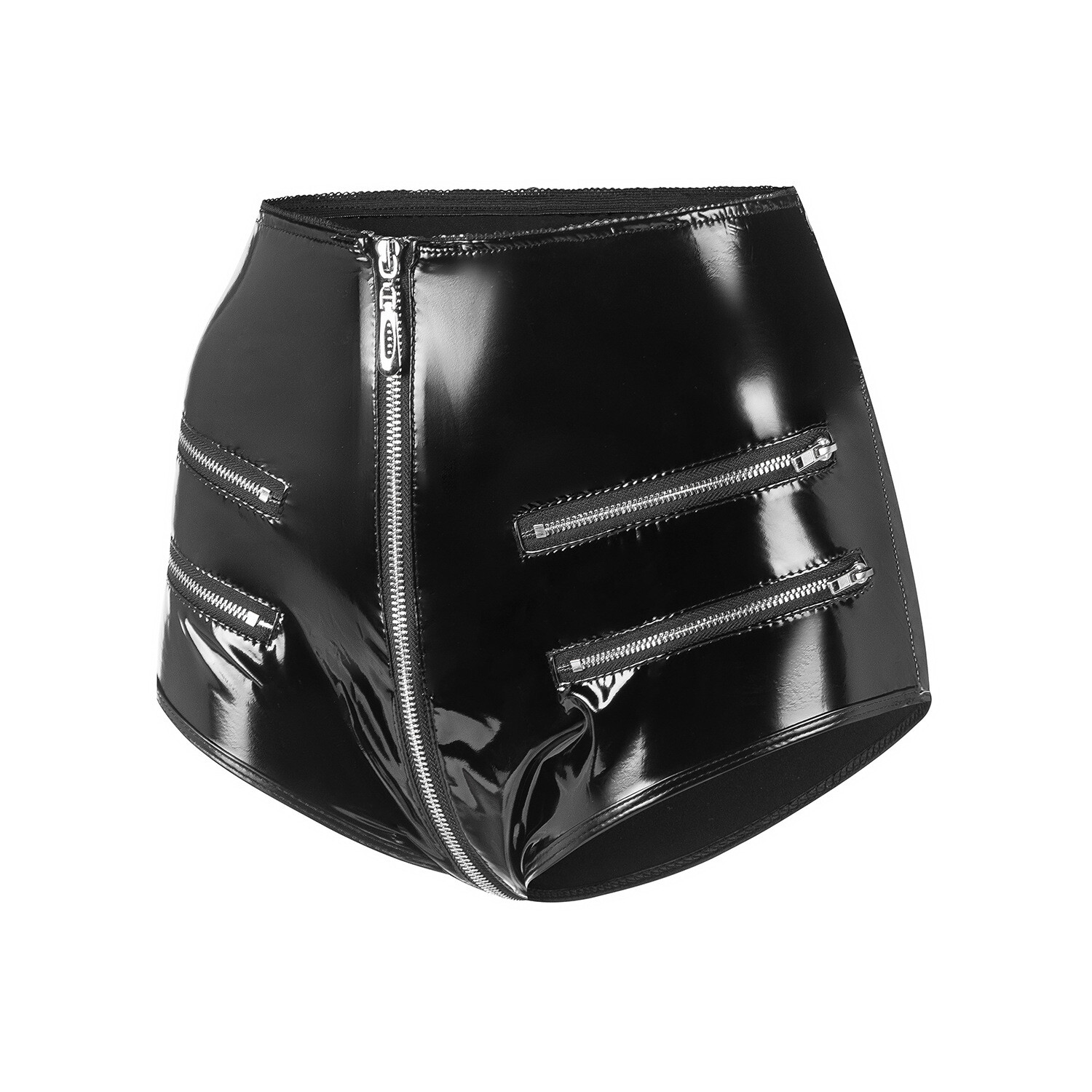 Women’s PVC Leather Panties Briefs Zipper Crotch Latex Lingerie Nightclub Shorts